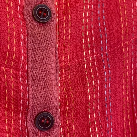 Anthropologie Mo:Vint Dani Shirt Front-Tie Button Up Blouse Small - Picture 6 of 12